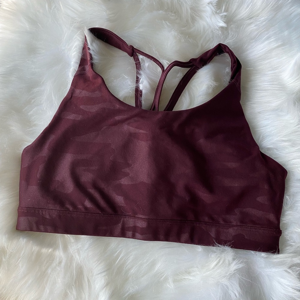 Maroon Camo Sports Bra